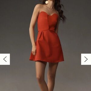 FARM Rio Strapless Red Heart Mini Dress